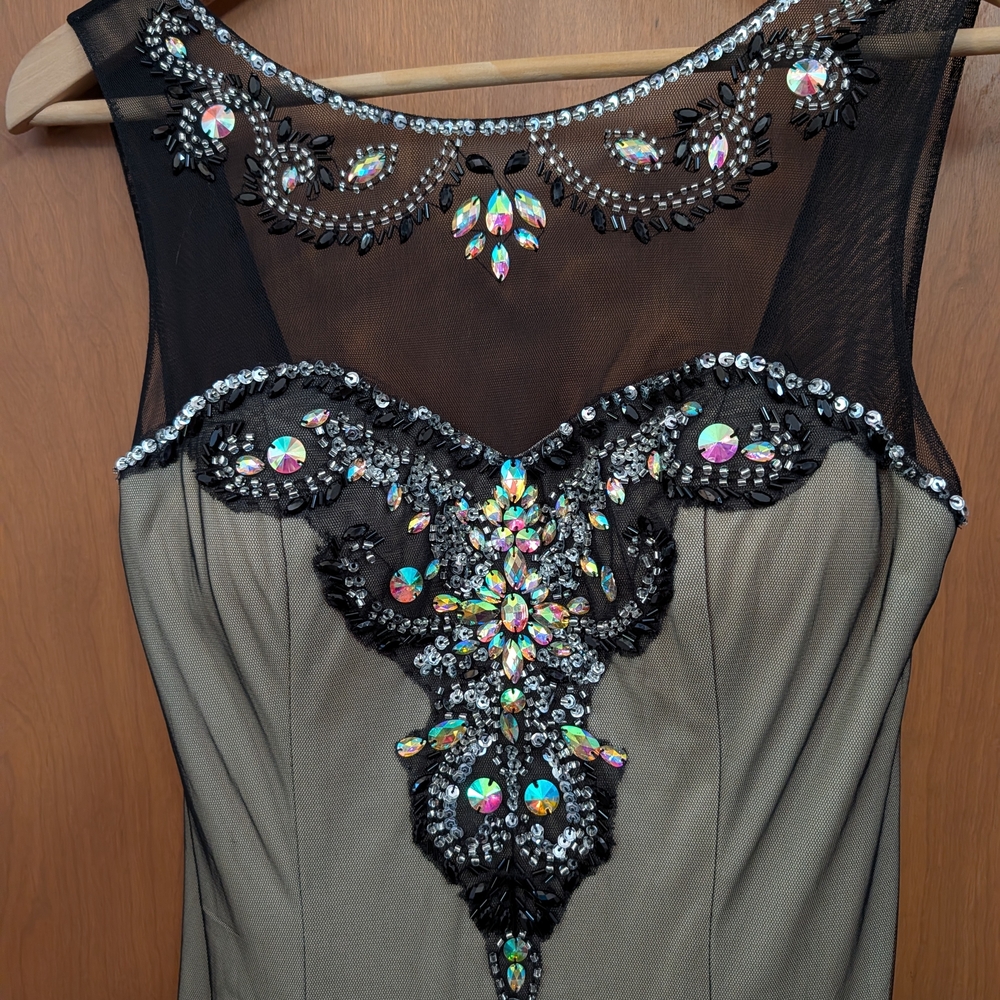 FABULOUS Vintage Hand-beaded/Mesh Mermaid Gown
